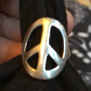 Sterling silver peace sign ring